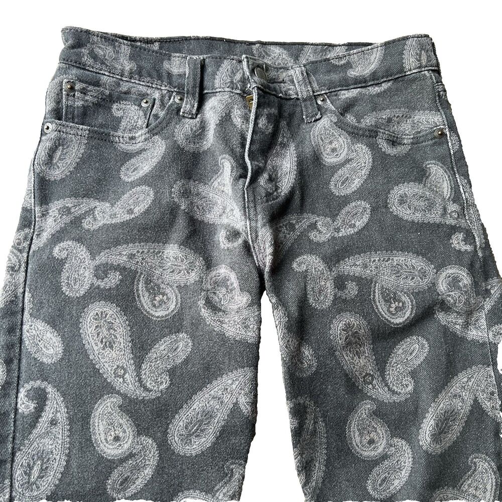 Levi's 512 Slim Taper Black Paisley Print Denim Jeans Stretch Men's 28x30 - Picture 3 of 10